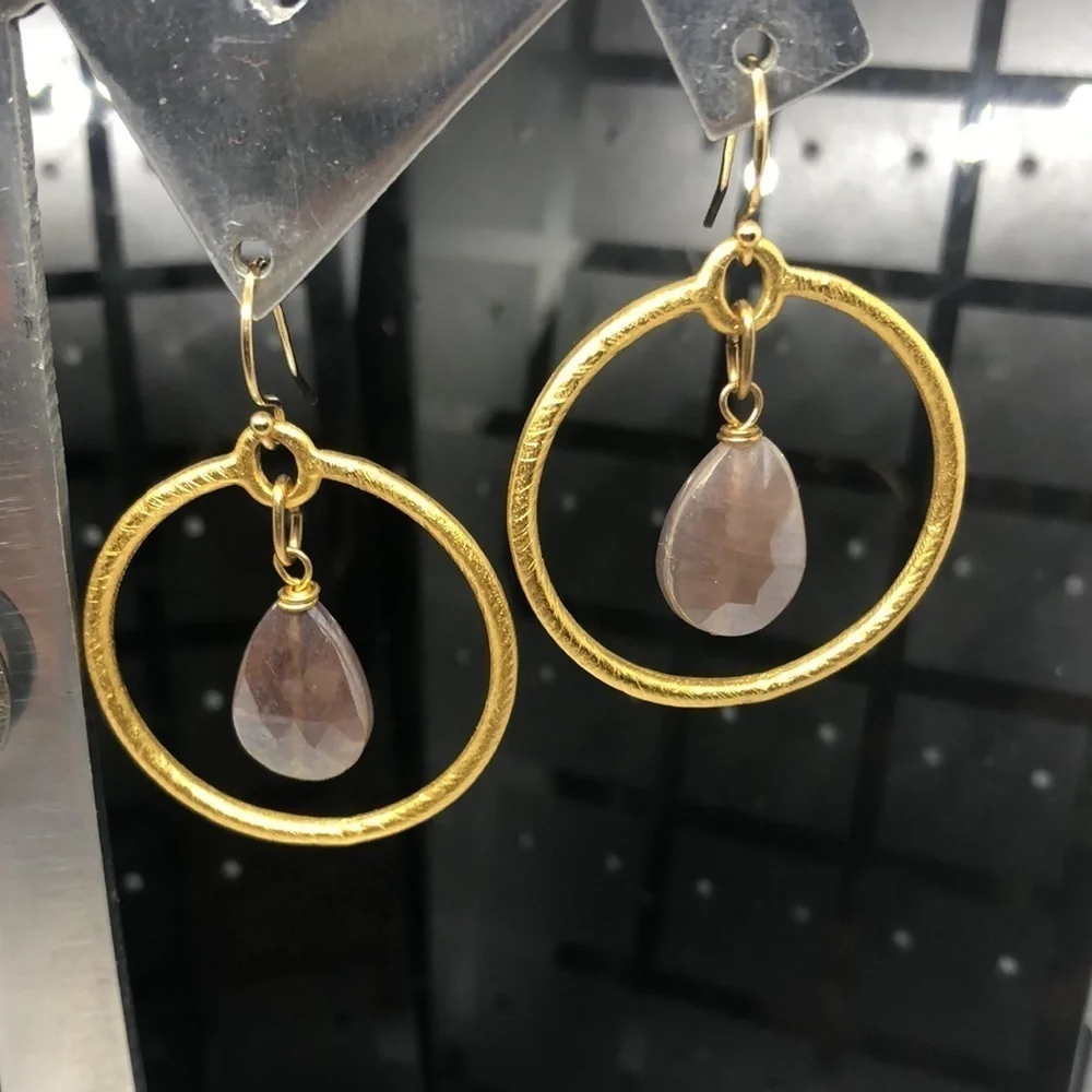 Modernist geometric earrings bundle gold plated hooks dangle drop trendy.